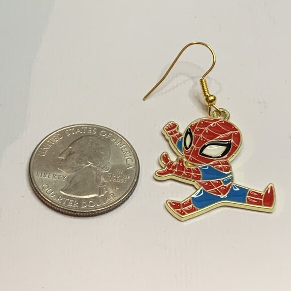 Superhero Earring, Spiderman Earring, Gift Idea, Funny Earring, Silly Earring - Picture 5 of 5